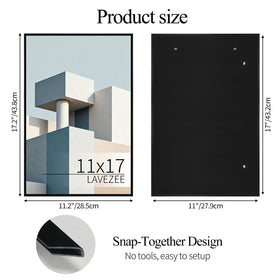 Front view of Lavezee 11x17 frame highlighting ultra-thin border