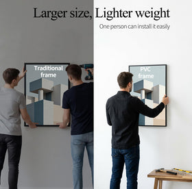 Lavezee 18x24 black frame enables quick poster swaps.