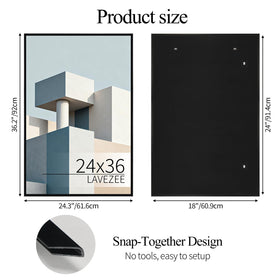 Lavezee 24x36 front view shows slim profile for modern decor.