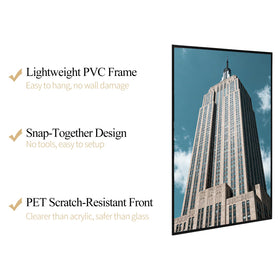 Lavezee 24x36 frame with slim profile ideal for neat, minimal walls.