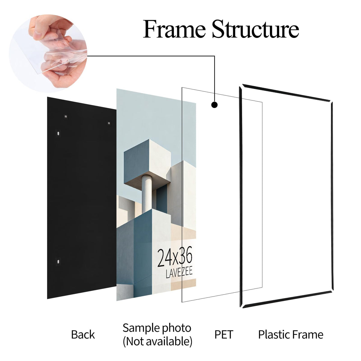 Lavezee 24x36 frame with standard poster displayed professionally.