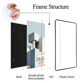 Lavezee 24x36 frame with standard poster displayed professionally.