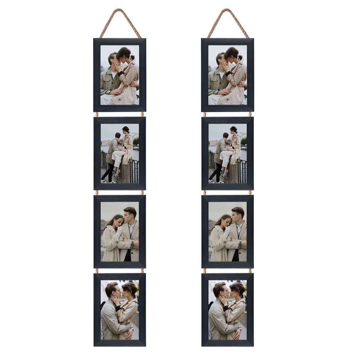 Lavezee 4x6 black hanging frame with eight openings for a vertical wall display