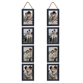 Lavezee 4x6 black hanging frame with eight openings for a vertical wall display