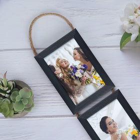 Lavezee frame showcases eight vertical photos in a sleek black design for versatile decor