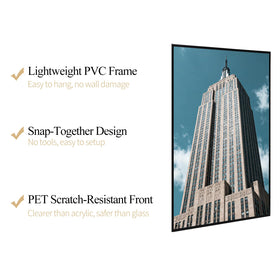 Lavezee 6-pack poster frames wall mount kit for easy installation.