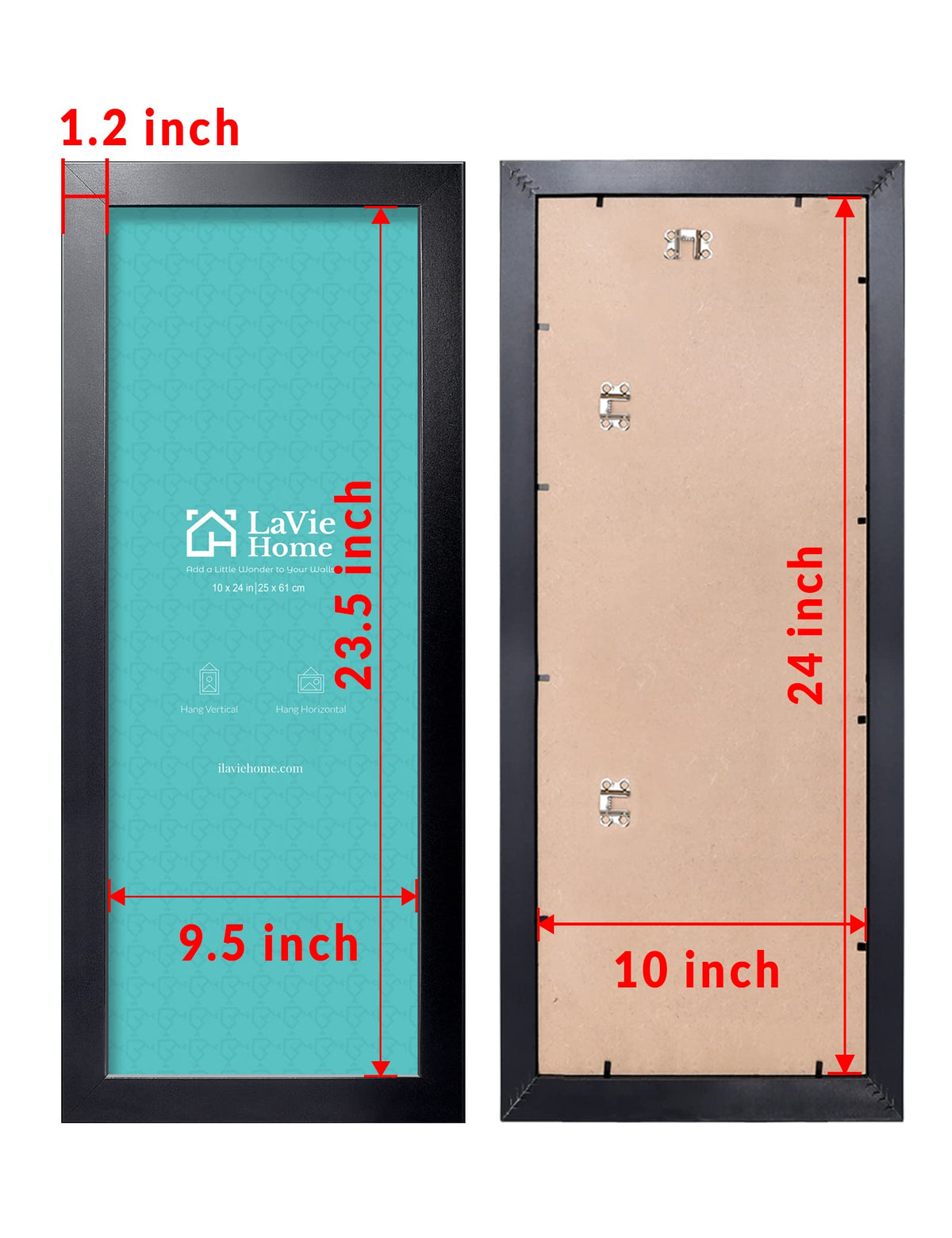 LaVie Home 10x24 frame plexiglass closeup with high clarity and safety