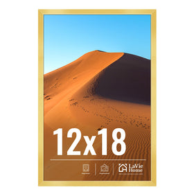 LaVie Home 12x18 gold frame with plexiglass front for a safe, clear wall display.
