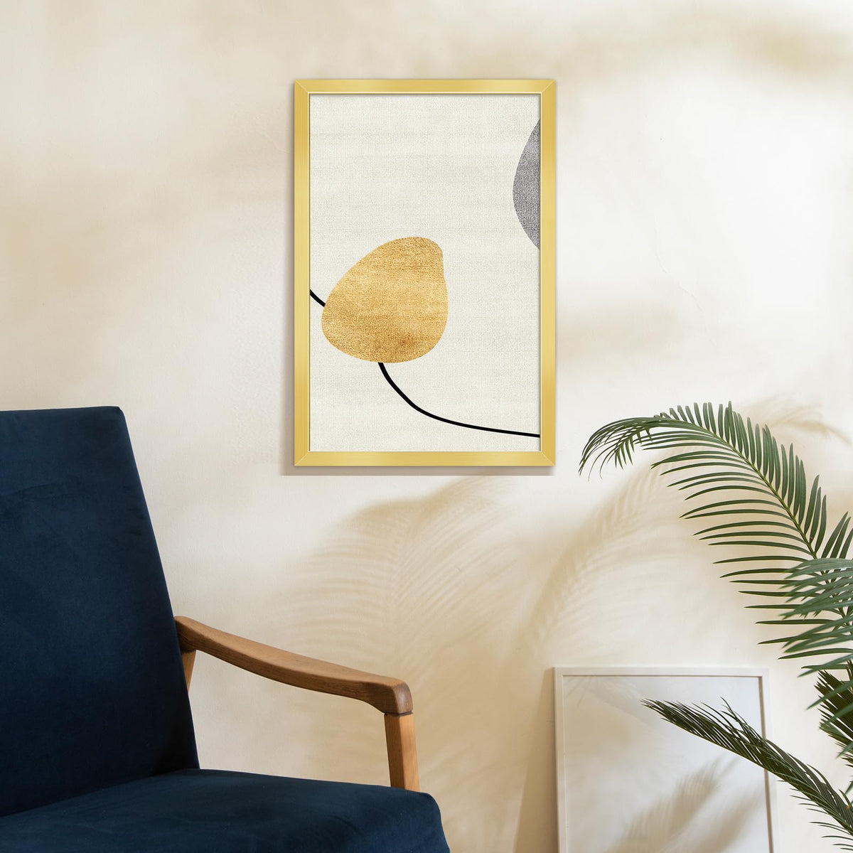 LaVie Home gold frame mounted for horizontal wall display.