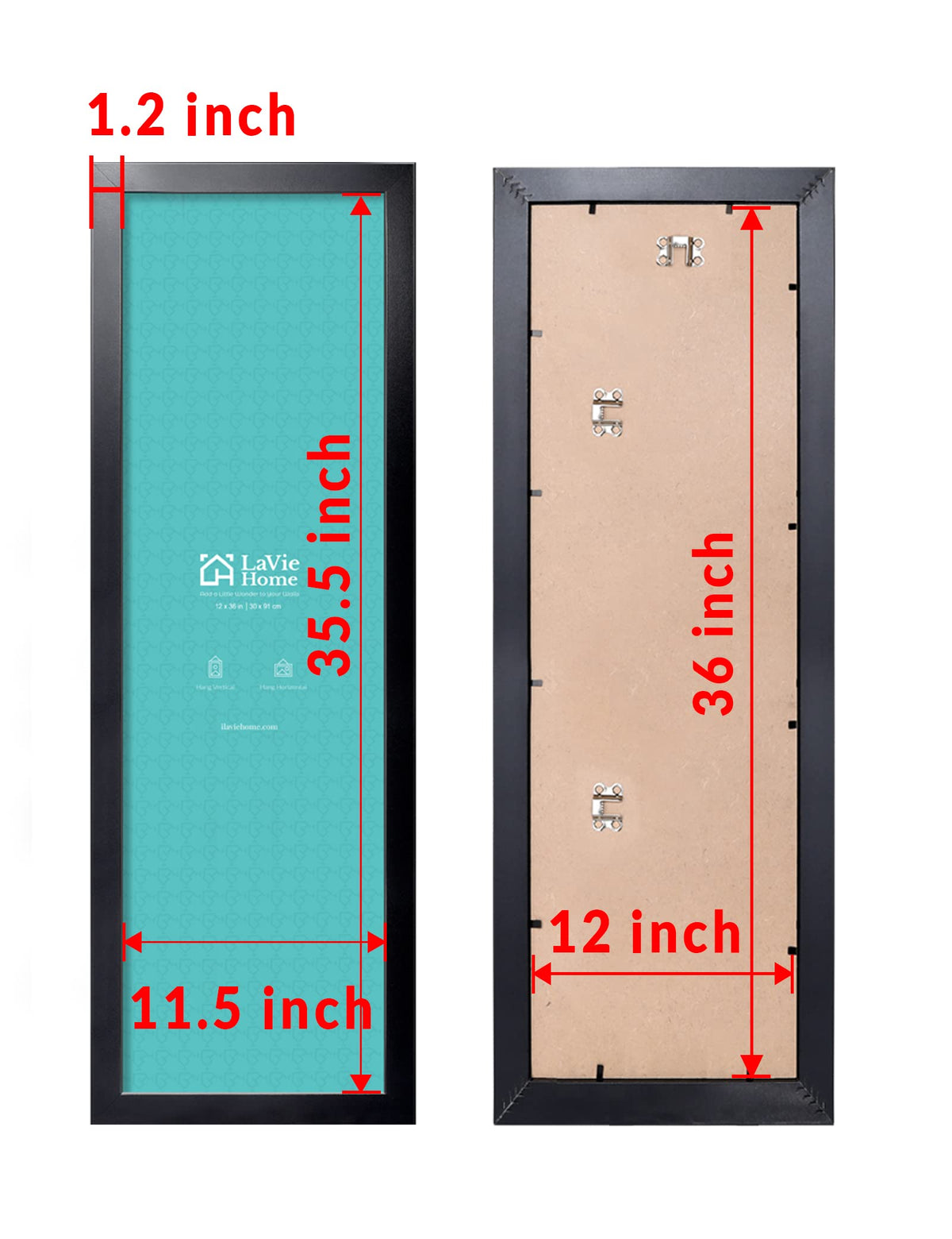 LaVie Home 12x36 black panoramic frame wall mount for stylish office decor