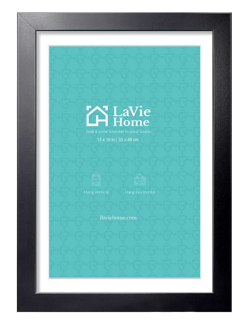 LaVie Home 13x19 black poster frame with plexiglass protects posters.