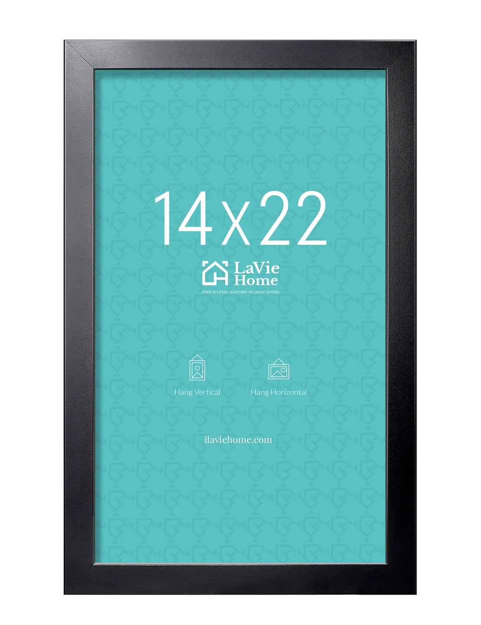 LaVie Home 14x22 black poster frame front view, showcasing sturdy corners for lasting wall displays.
