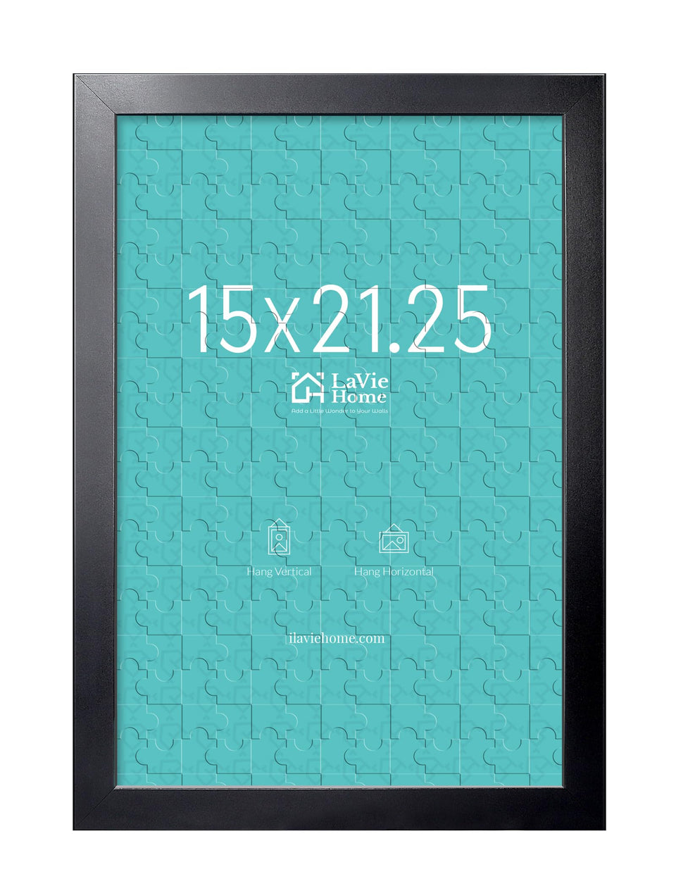 LaVie Home 15x21.25 black frame front view, ideal for gallery-style wall displays.