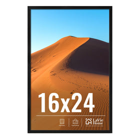 LaVie Home 16x24 picture frame front view shows a sleek black frame for wall display.