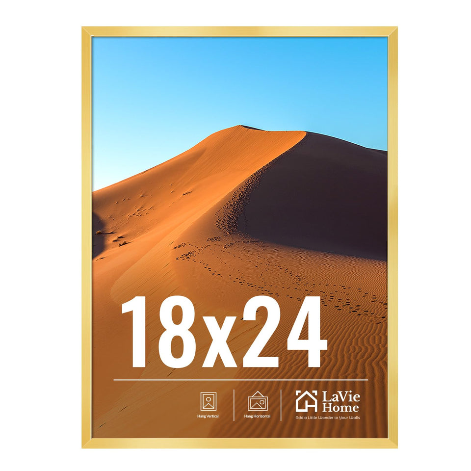 LaVie Home 18x24 frame front view with gold finish for wall display