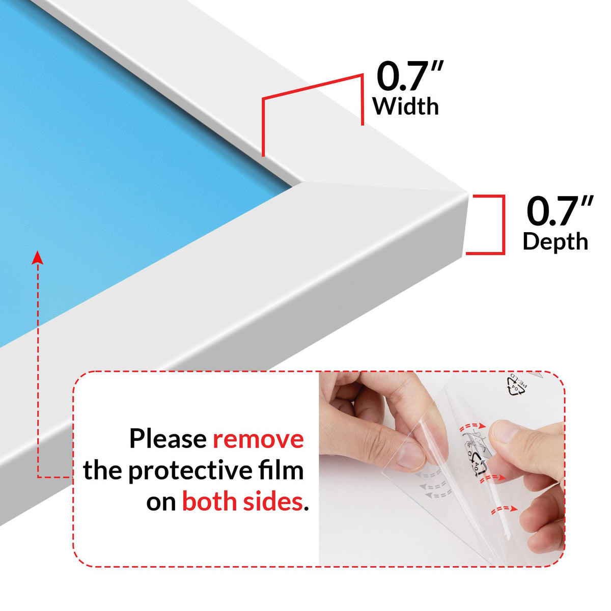 LaVie Home 18x24 frame with HD plexiglass panel for clear viewing and safety.