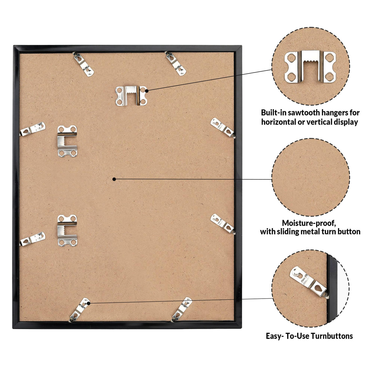 LaVie Home black frame blends with various decor styles for versatile displays.
