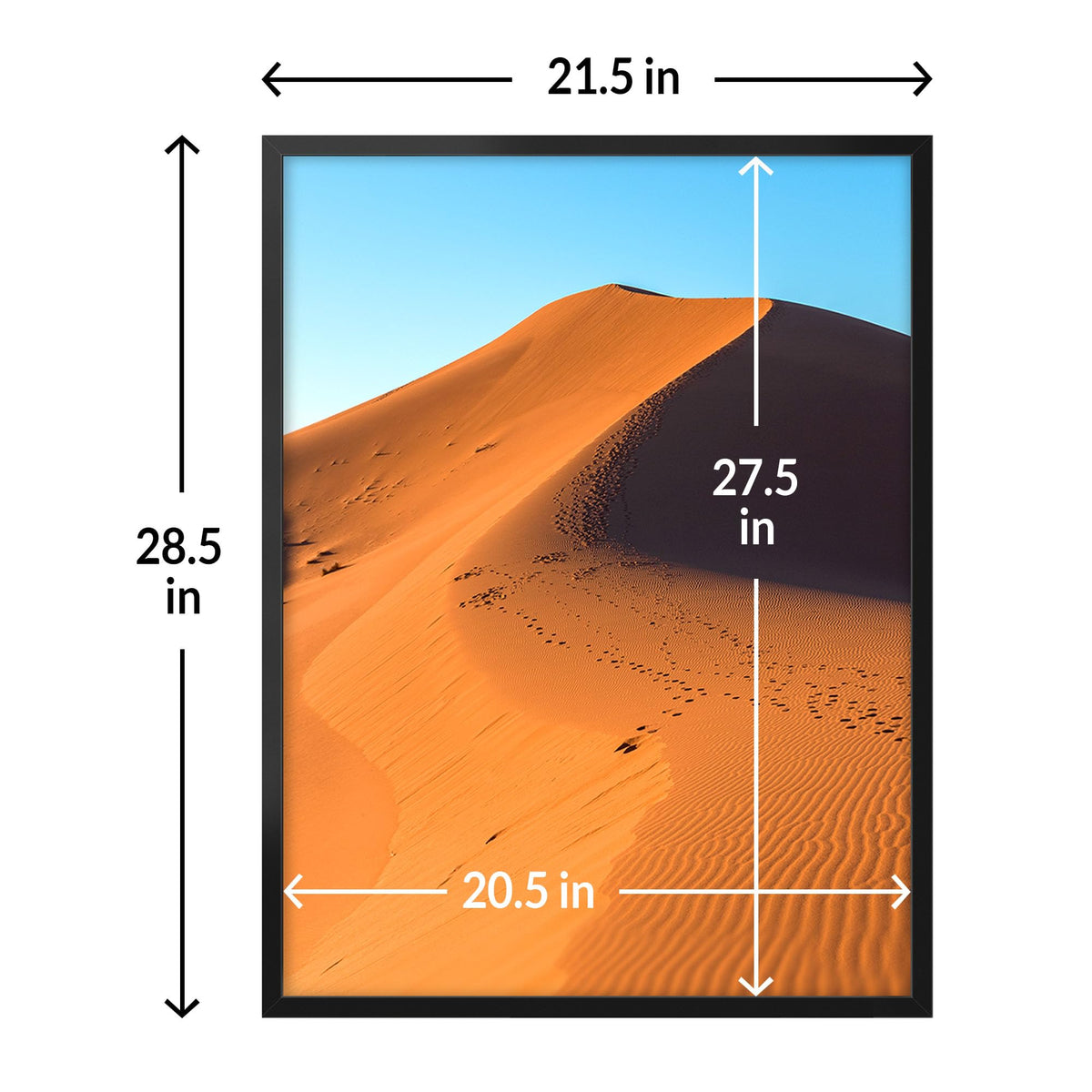 LaVie Home 21x28 frame features HD Plexiglas for clear visibility and safety.