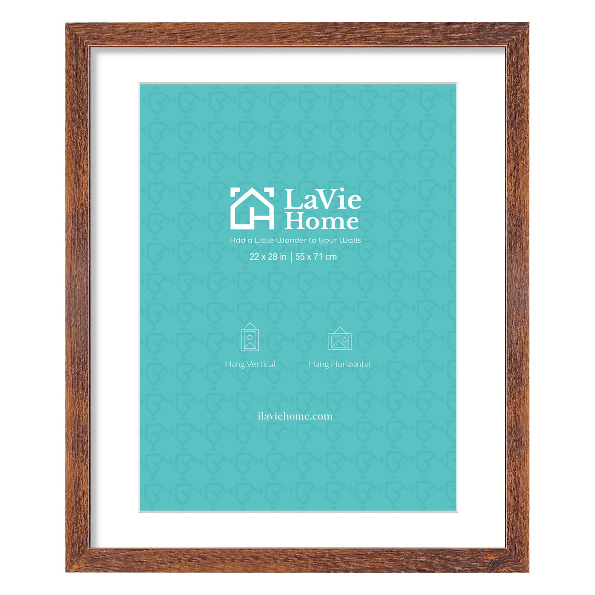 LaVie Home 22x28 brown poster frame for wall display with clear visuals
