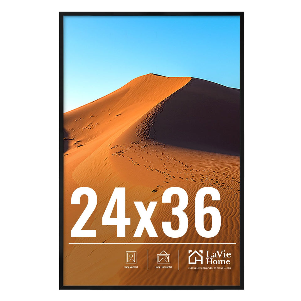 LaVie Home 24x36 picture frame on wall for vertical or horizontal display.