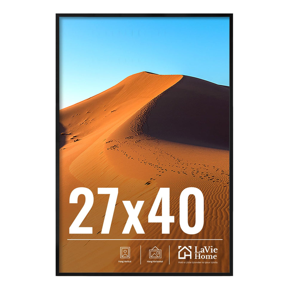 LaVie Home 27x40 frame wall display in black, easy mounting for vertical or horizontal layouts.
