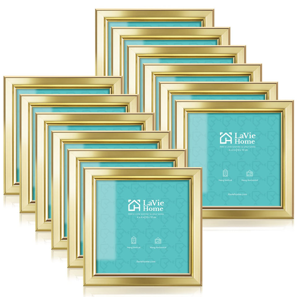 LaVie Home 4x4 gold frame wall mount displaying memories with clean lines