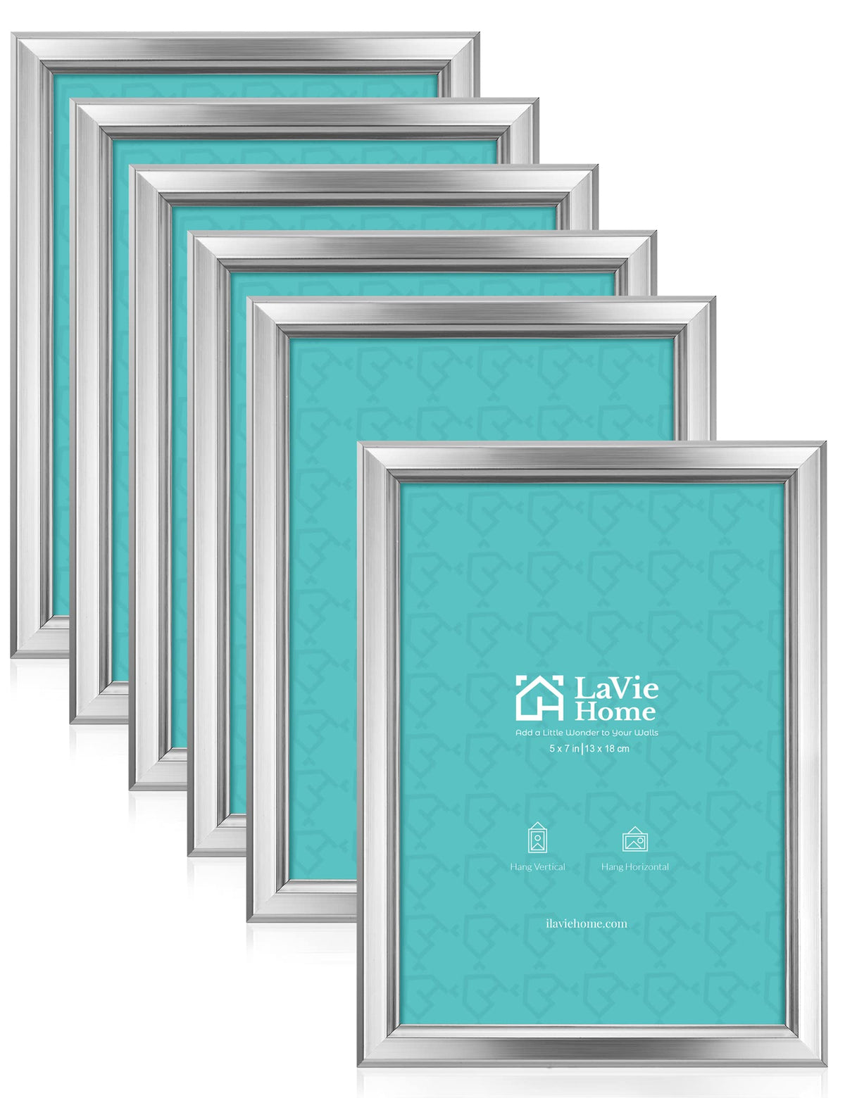 LaVie Home 5x7 silver frame pack for wall or tabletop display with a modern look.