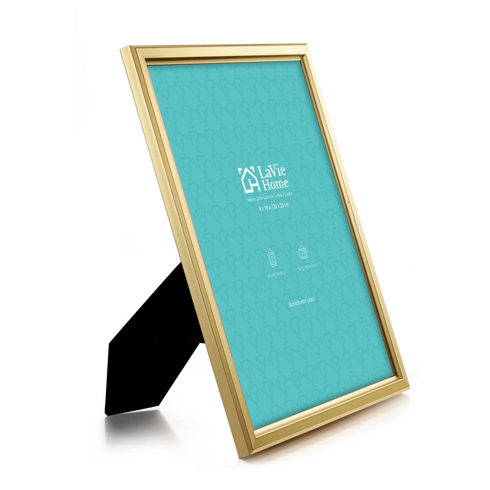 LaVie Home 8x10 gold frame back view, showcasing sturdy construction.