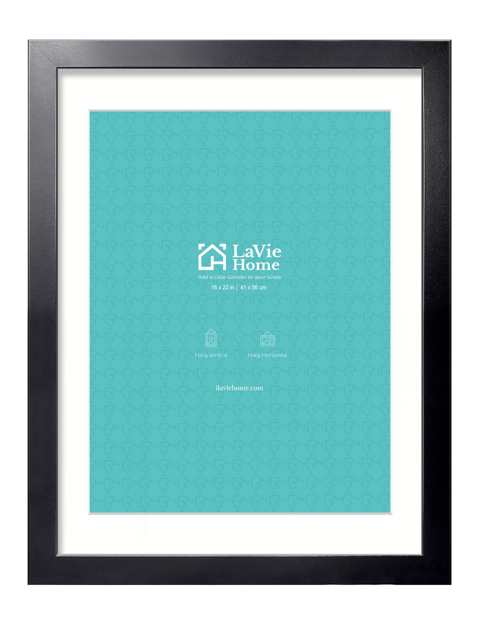 LaVie Home black poster frame 16x22 showcases a sleek wall display.