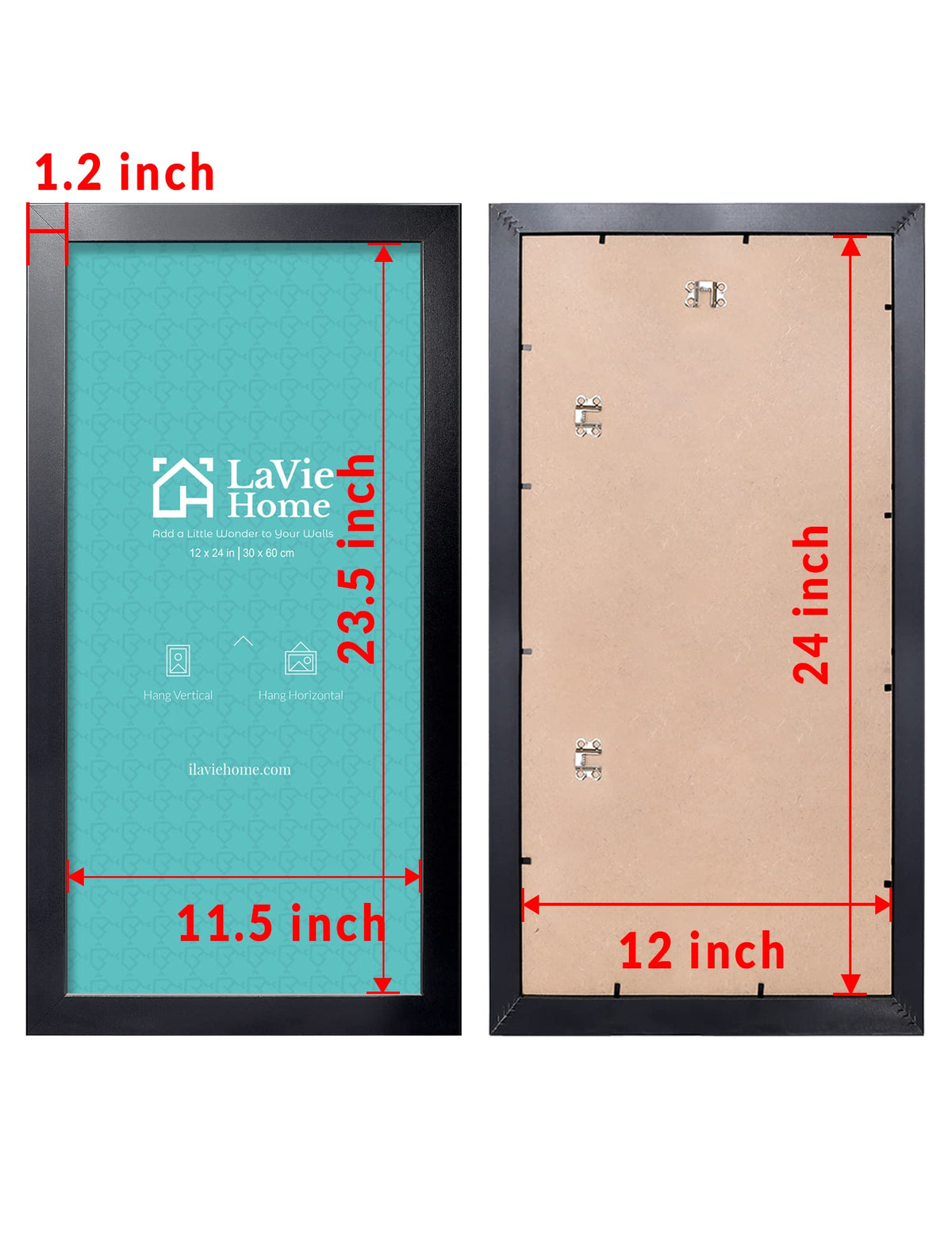 LaVie Home frame closeup of durable MDF molding and sleek finish.