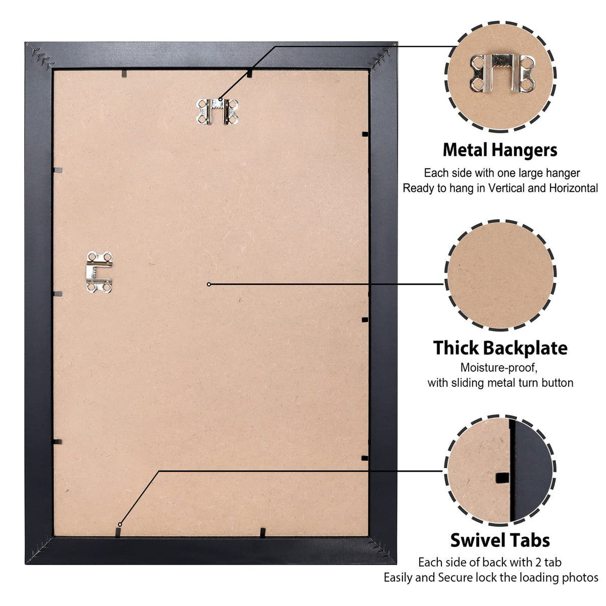 LaVie Home frame includes hooks for quick hanging and flexible layout.