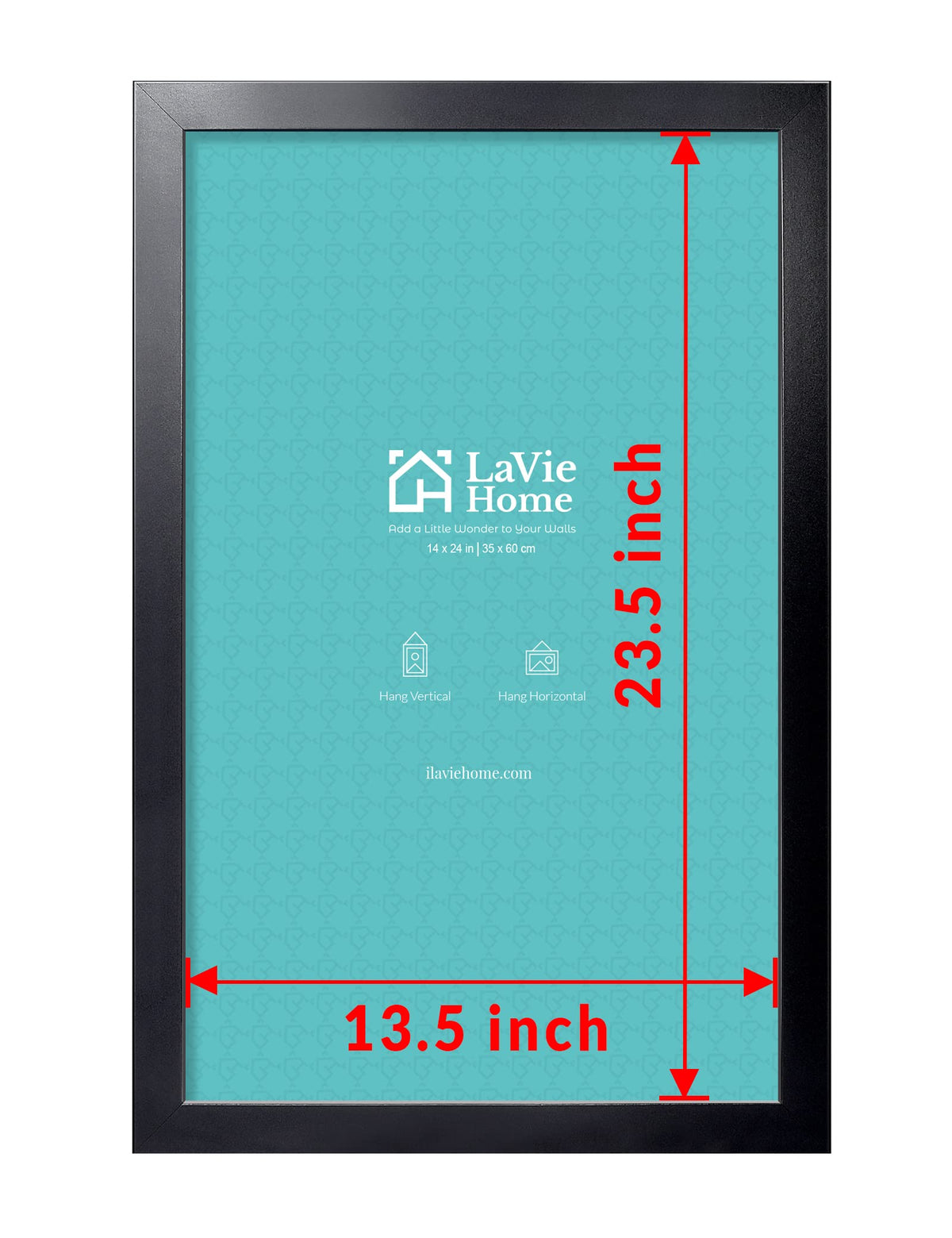 LaVie Home frame close-up shows thick black molding for gallery walls.
