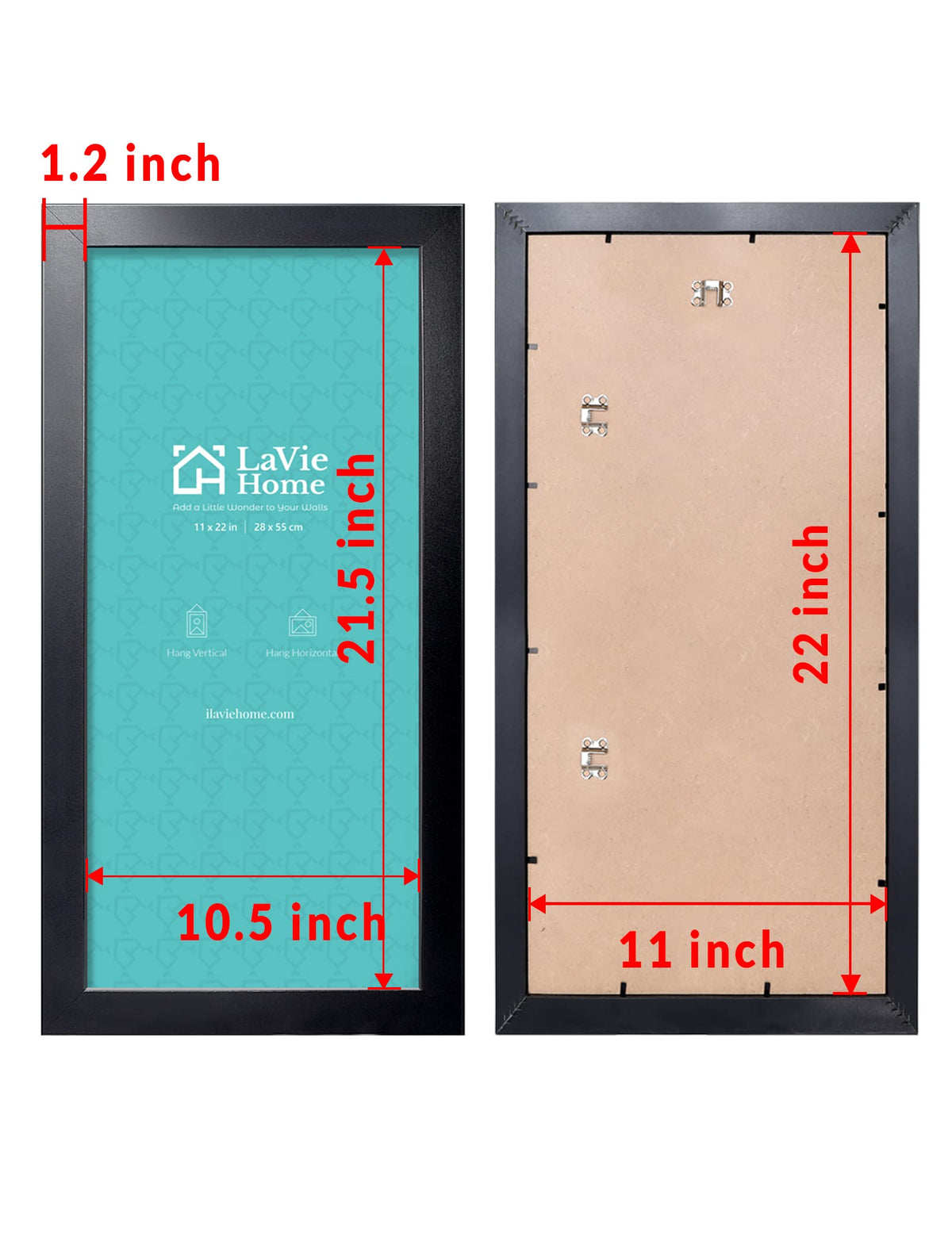 LaVie Home 11x22 frame close-up with HD plexiglass for clear viewing