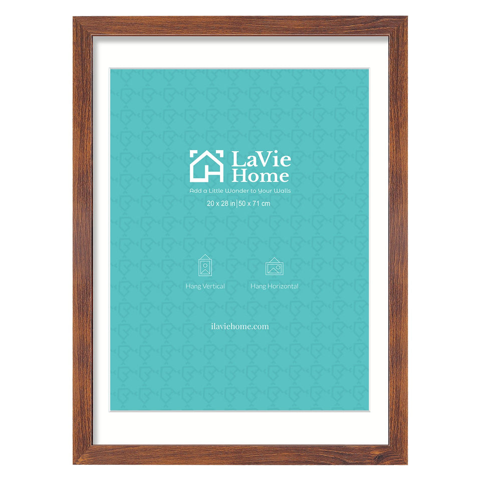 LaVie Home brown 20x28 poster frame with plexiglass for protected wall displays