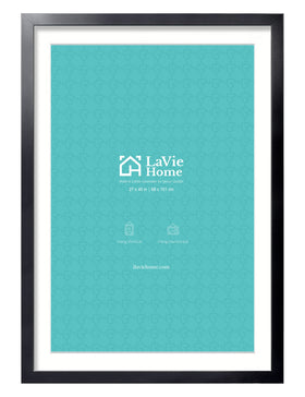 LaVie Home black poster frame front view with polished plexiglass for clear display.