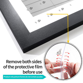 LaVie Home puzzle frame plexiglass panel protects artwork with clear visibility.