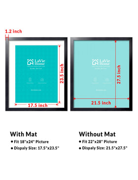 LaVie Home mat option with 18x24 compatibility enables stylish mat displays.