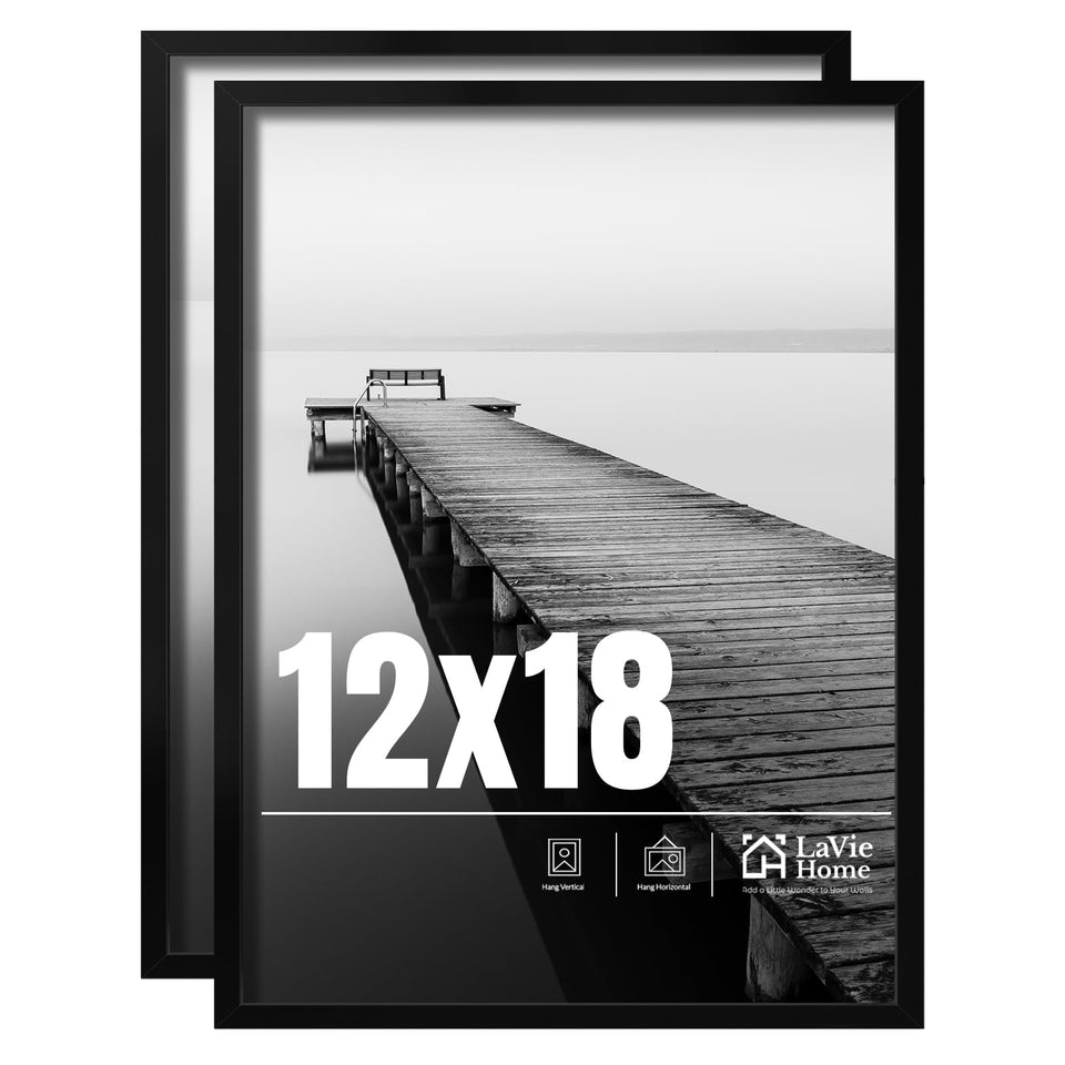 LaVie Home 12x18 frame front view in black for versatile interiors and display