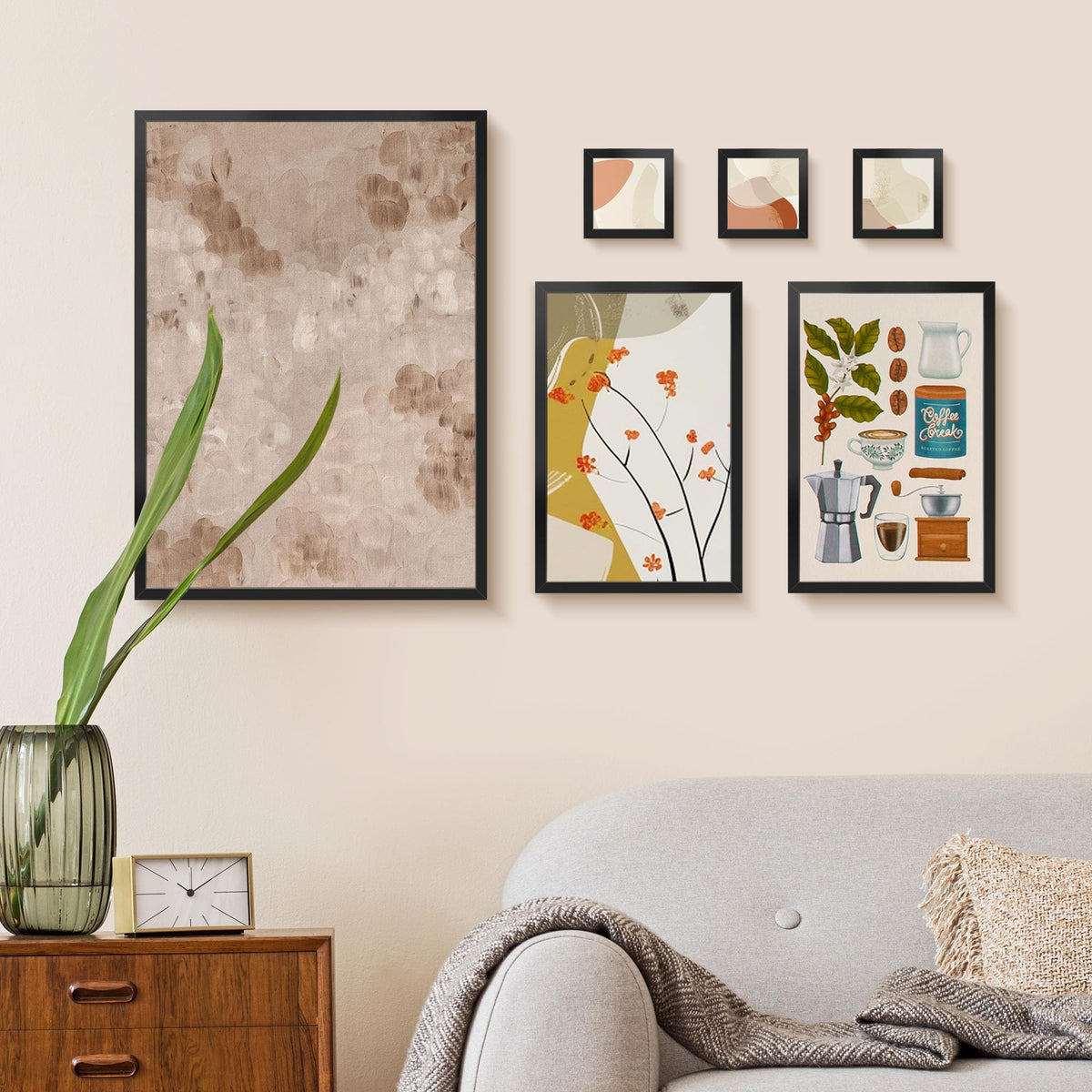 LaVie Home 12x18 frame on shelf with photos