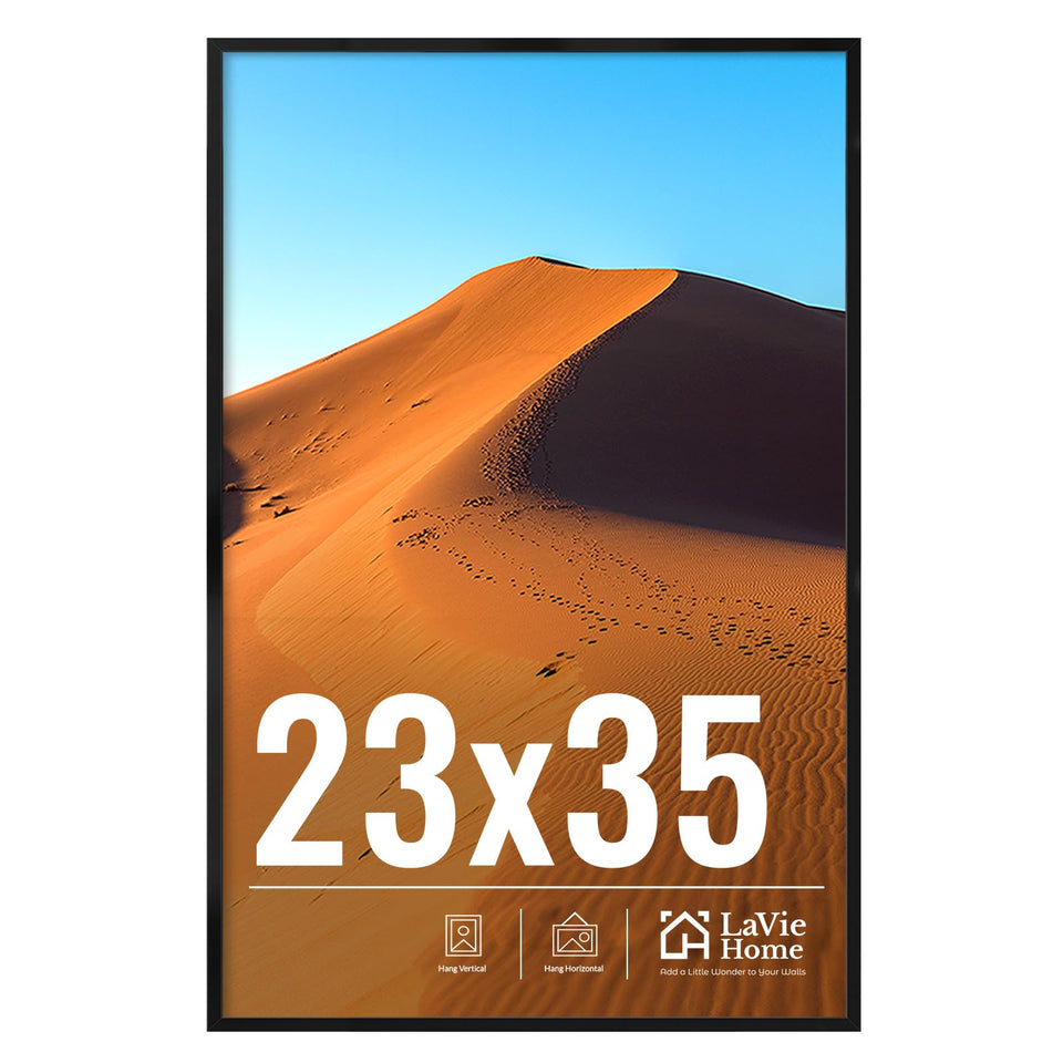LaVie Home 23x35 black frame with HD plexiglass for a safe wall display