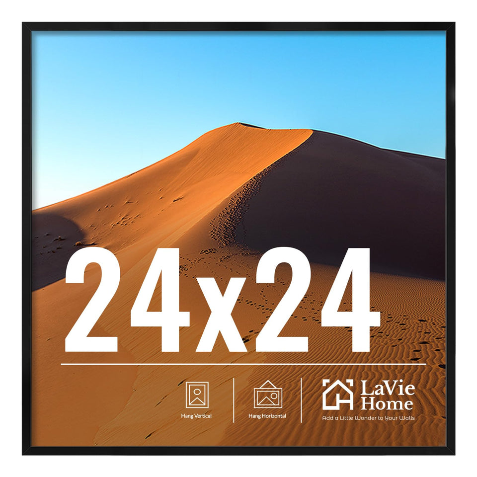 LaVie Home 24x24 frame mounted on wall for easy, stylish display