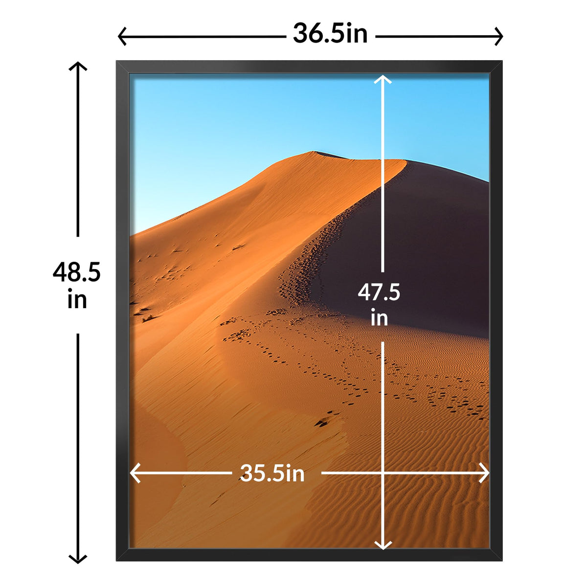 LaVie Home 36x48 frame hanging horizontally, versatile decor option.