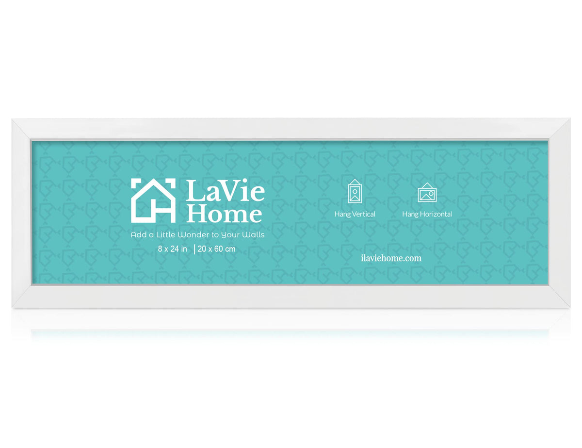 LaVie Home 8x24 white panorama frame front view for wall display and memories
