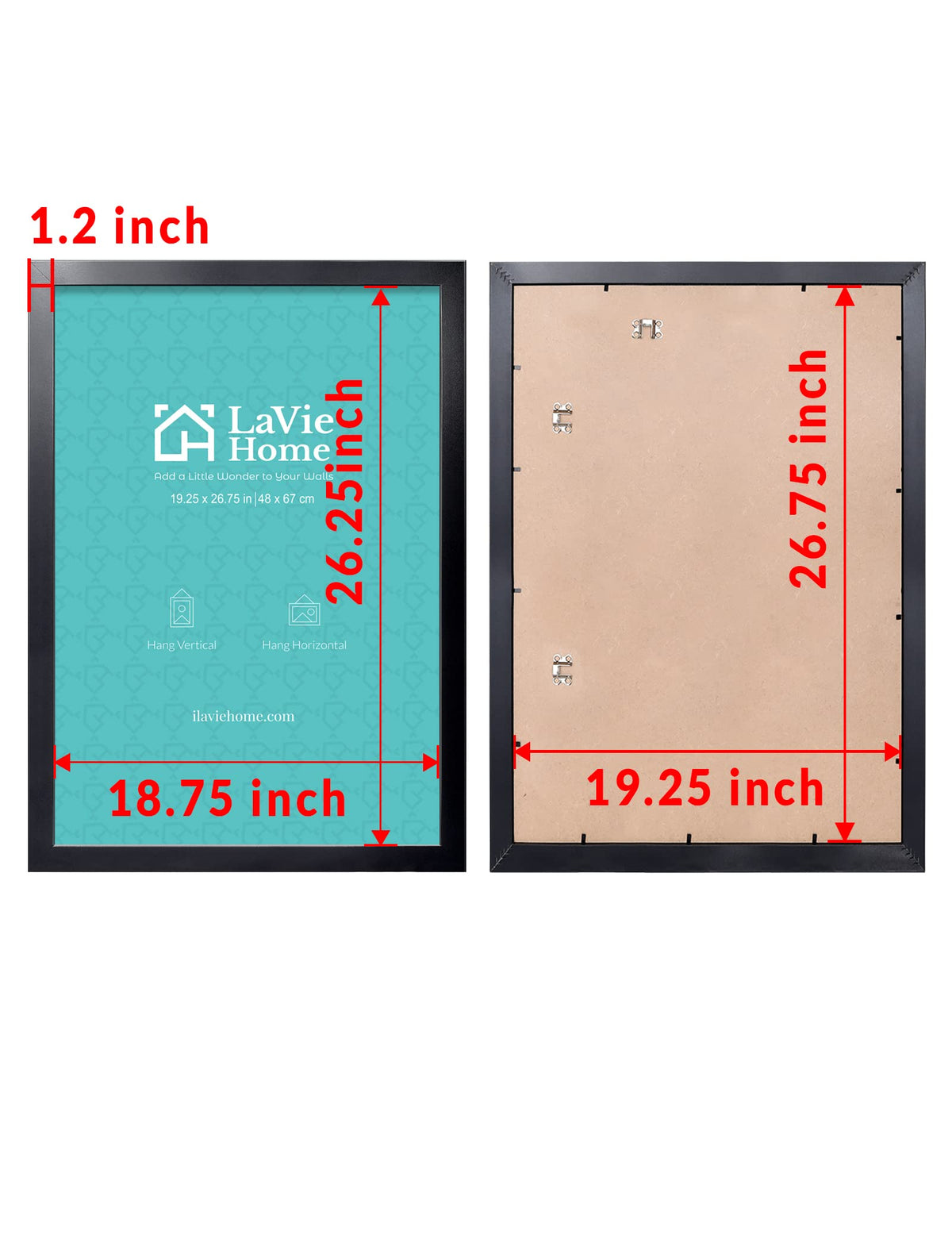 LaVie Home black frame edge close-up shows minimalist profile