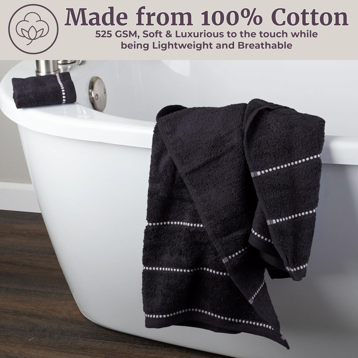Lavish Home washcloth 12 x 12 lathering, versatile for face