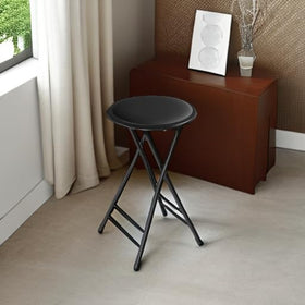 Easy-clean PVC cushion on Lavish Home stool for quick maintenance.