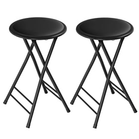 Lavish Home folding stool 24-inch closed pack ideal for compact storage.