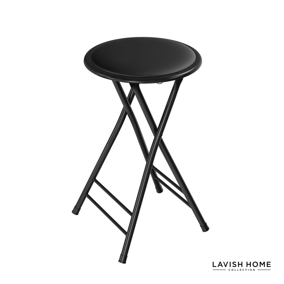 Classic black Lavish Home stool suitable for indoor seating needs.