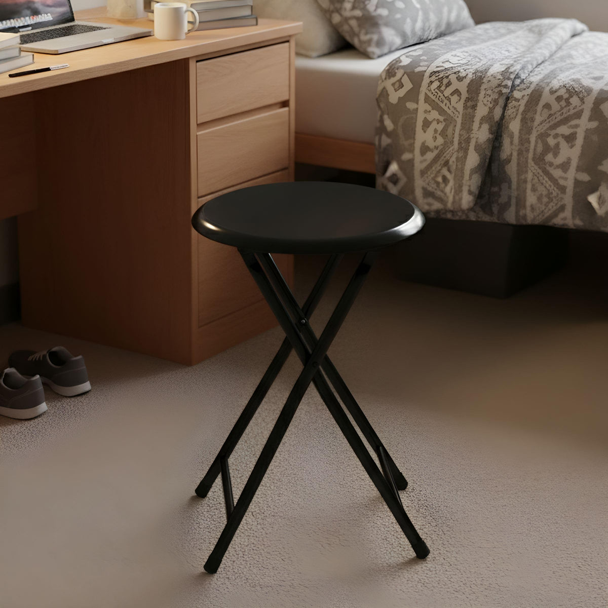 Lavish Home cushioned seat offers comfortable, quick seating for guests.