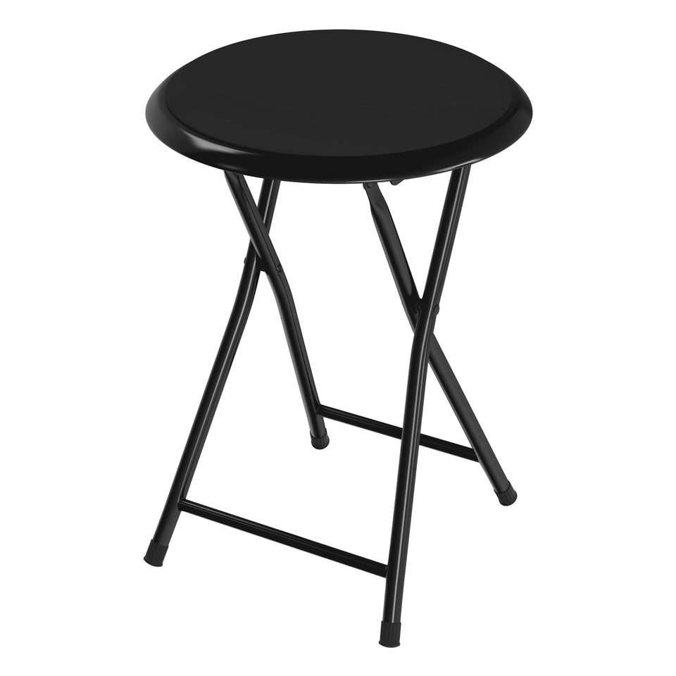 Lavish Home folding stool open 18-inch seat provides extra indoor seating.